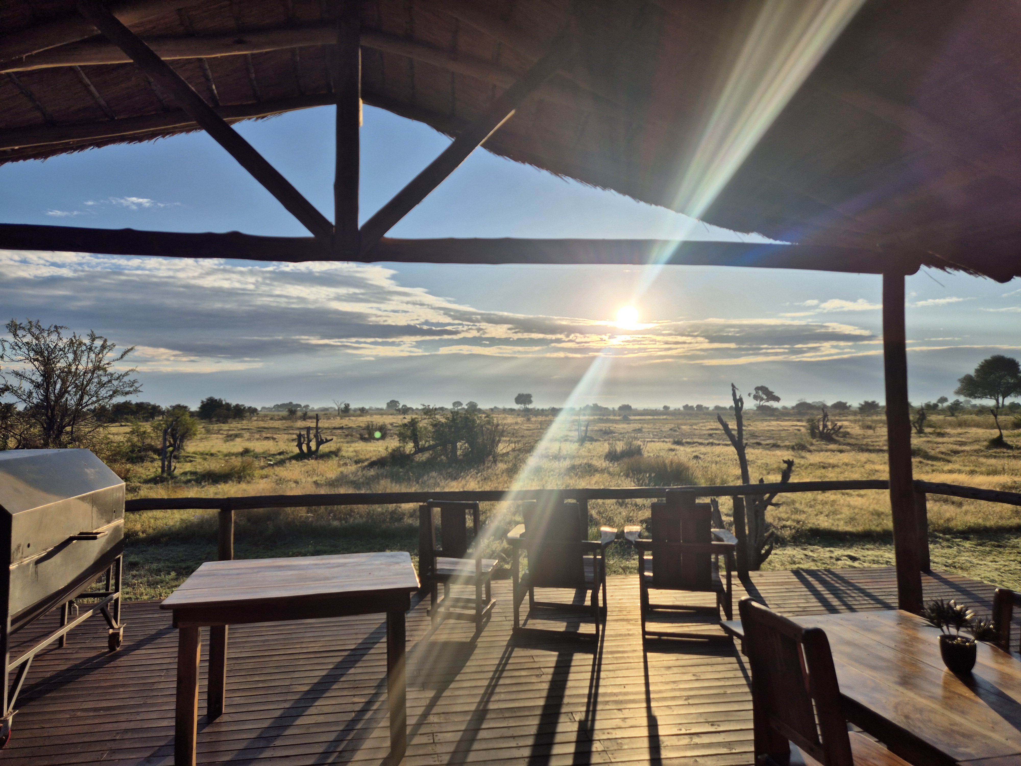 The view from the terrace at Mababe River Lodge