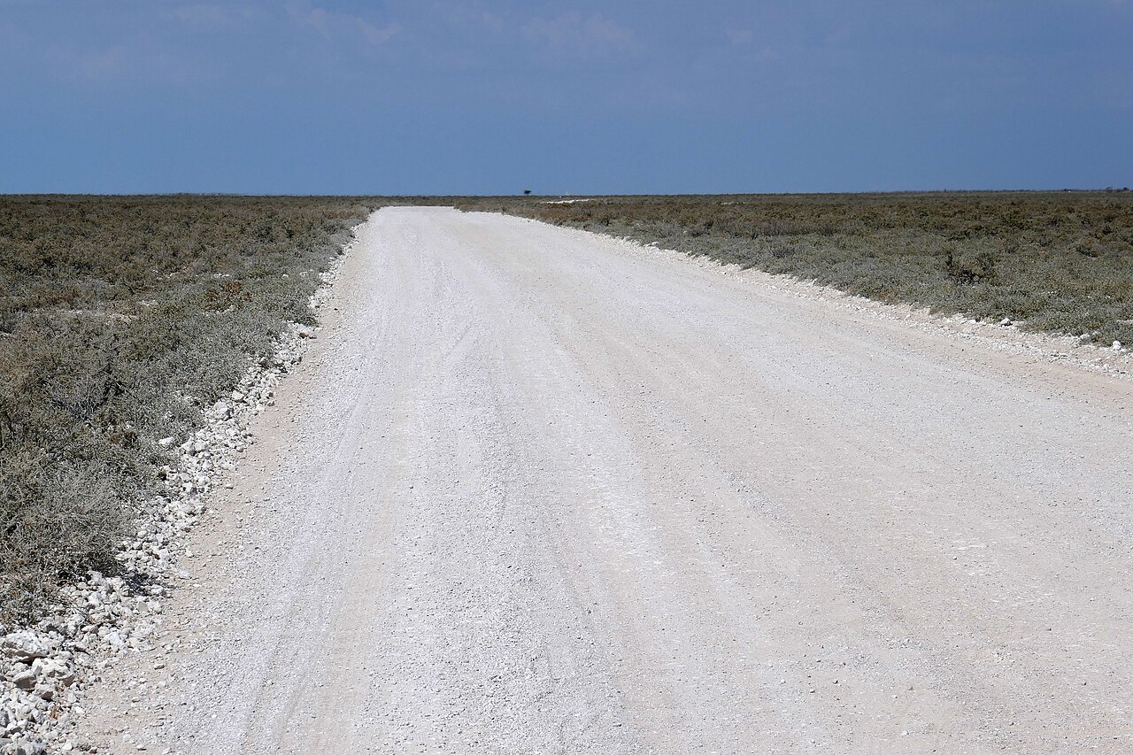 An empty Namibian gravel road