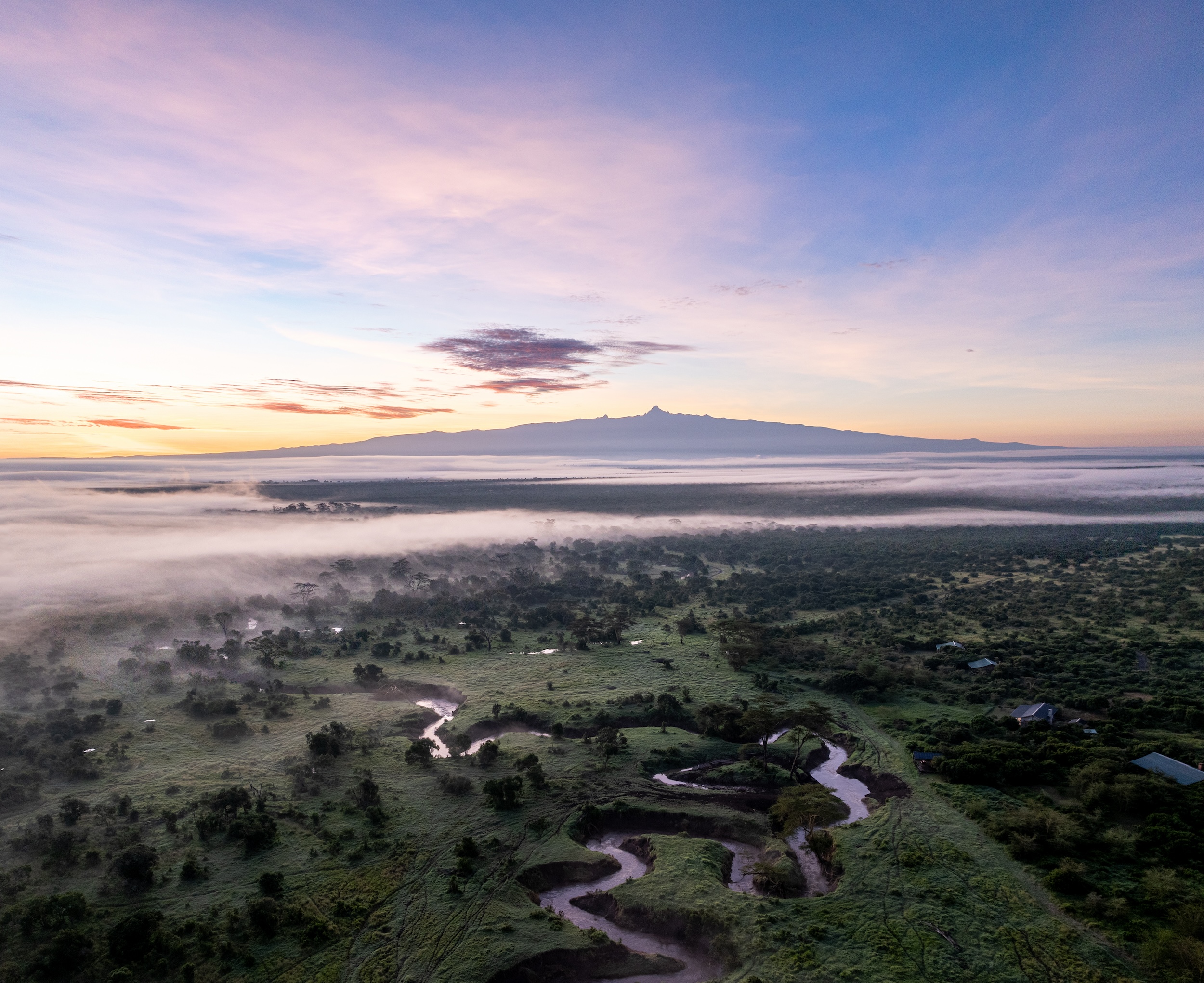 Ol Pejeta Safari Cottages at dawn by the river