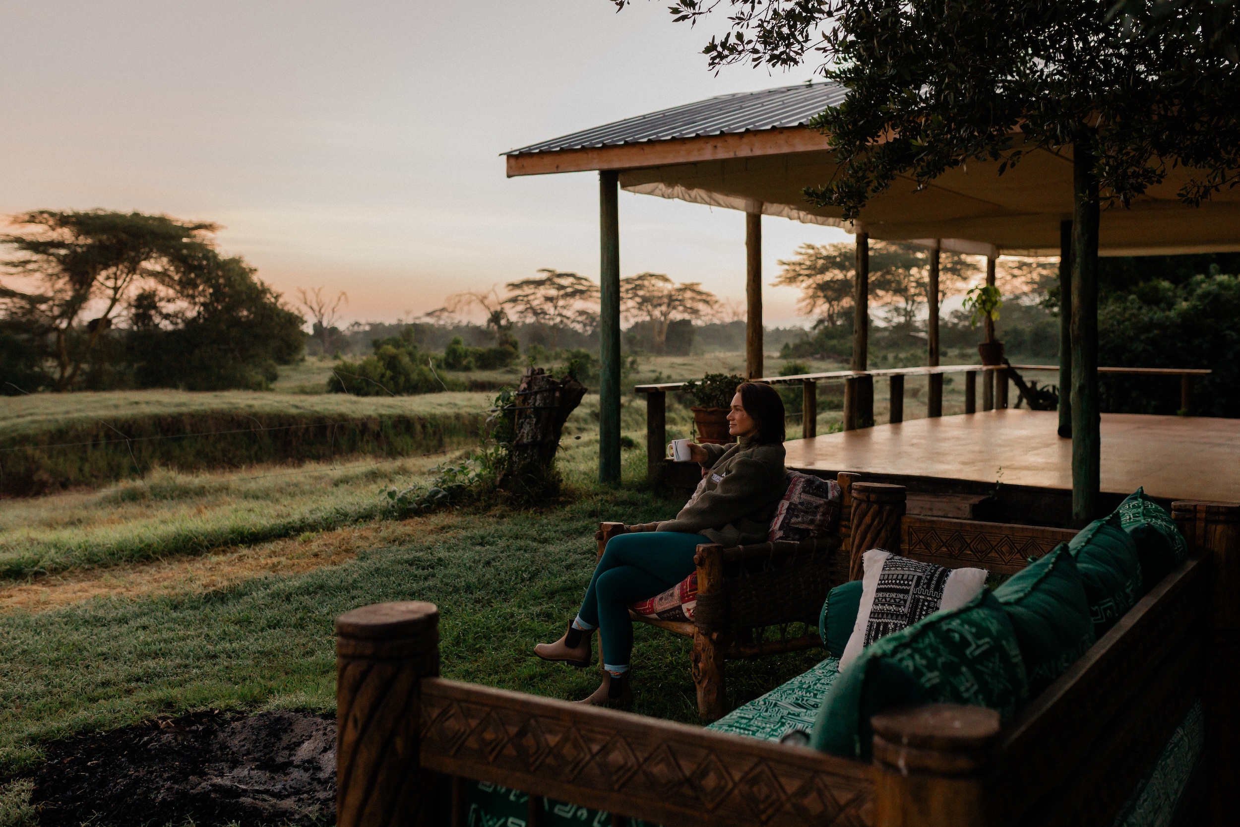 Morning coffee at Ol Pejeta Safari Cottages